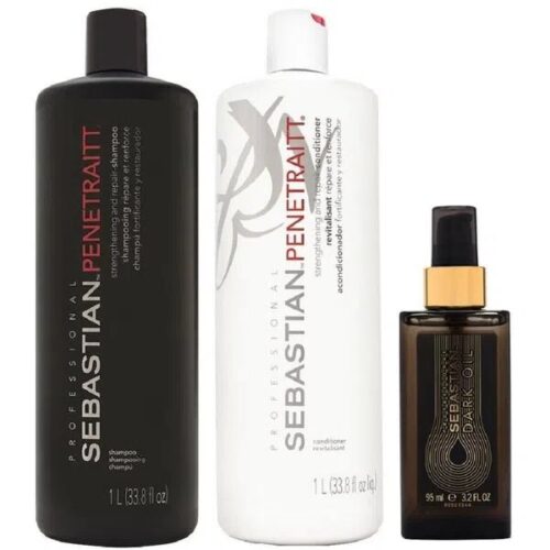 sebastian penetraitt shampoo 1000ml conditioner dark oil