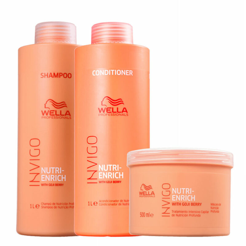 Wella Nutri Enrich Invigo Trío Shampoo 1 Lt.+Conditioner 1Lt.+Mascarilla  500 ml - Morange Salón Store