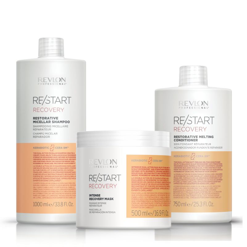Restart Trío Recovery Restorative Micellar Shampoo 1000ml+Melting Conditioner 750ml+Intense Mask 500ml Restart Trío Recovery Restorative Micellar Shampoo 1000ml+Melting Conditioner 750ml+Intense Mask 500ml