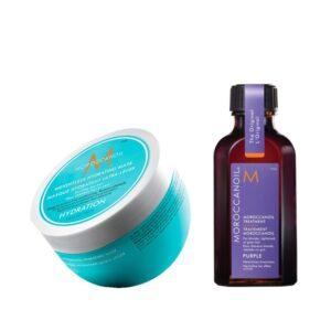 Moroccanoil Dúo Mascarilla Hidratante Ultraligera 250ml + Tratamiento Purple 50 ml para Rubios