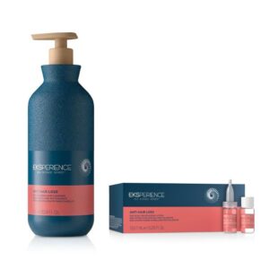Eksperience Dúo Anti Hair Loss Shampoo 1 Lt + SOS Scalp - Ampollas Tratamiento Anticaída 12x7ml