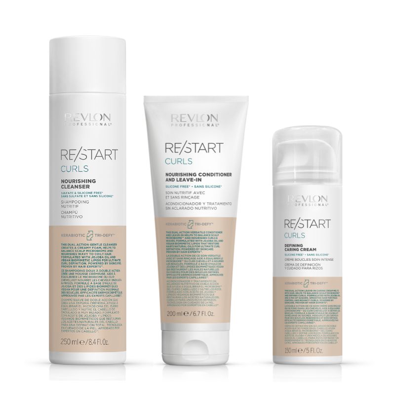 Restart Curl Trío Shampoo 250ml + Acondicionador 200ml + Curl Defining Caring Cream 150 ml Restart Curl Trío Shampoo 250ml + Acondicionador 200ml + Curl Defining Caring Cream 150 ml