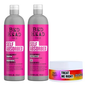 TIGI Dúo Bed Head Self Absorbed Shampoo + Acondicionador 750ml. Meganutritivo + Mascarilla