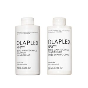 OLAPLEX Dúo  N° 4 y 5 Bond Maintenance Fine Hair Shampoo + Conditioner 250 ml.
